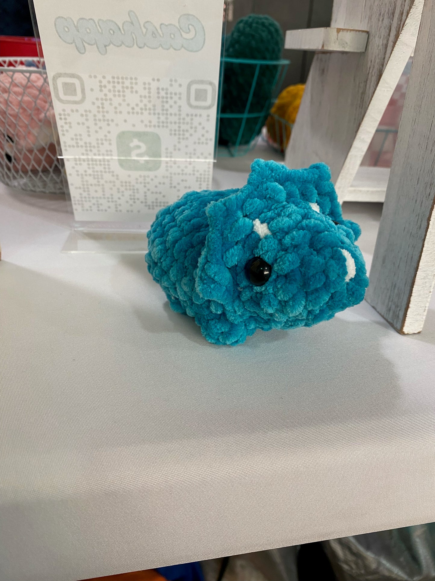Crochet Mini Triceratops Plushie