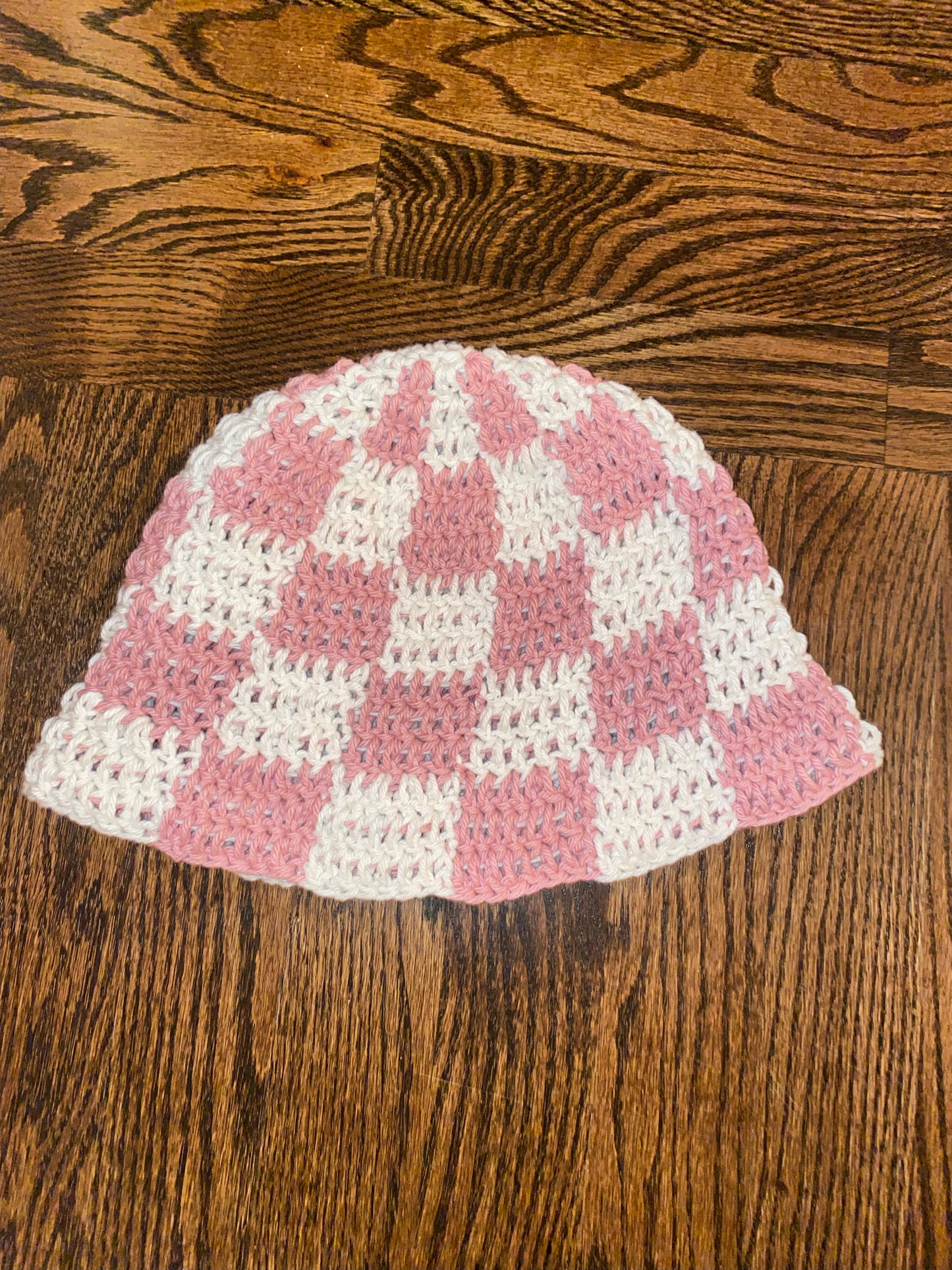 Crochet Checkered Bucket Hat