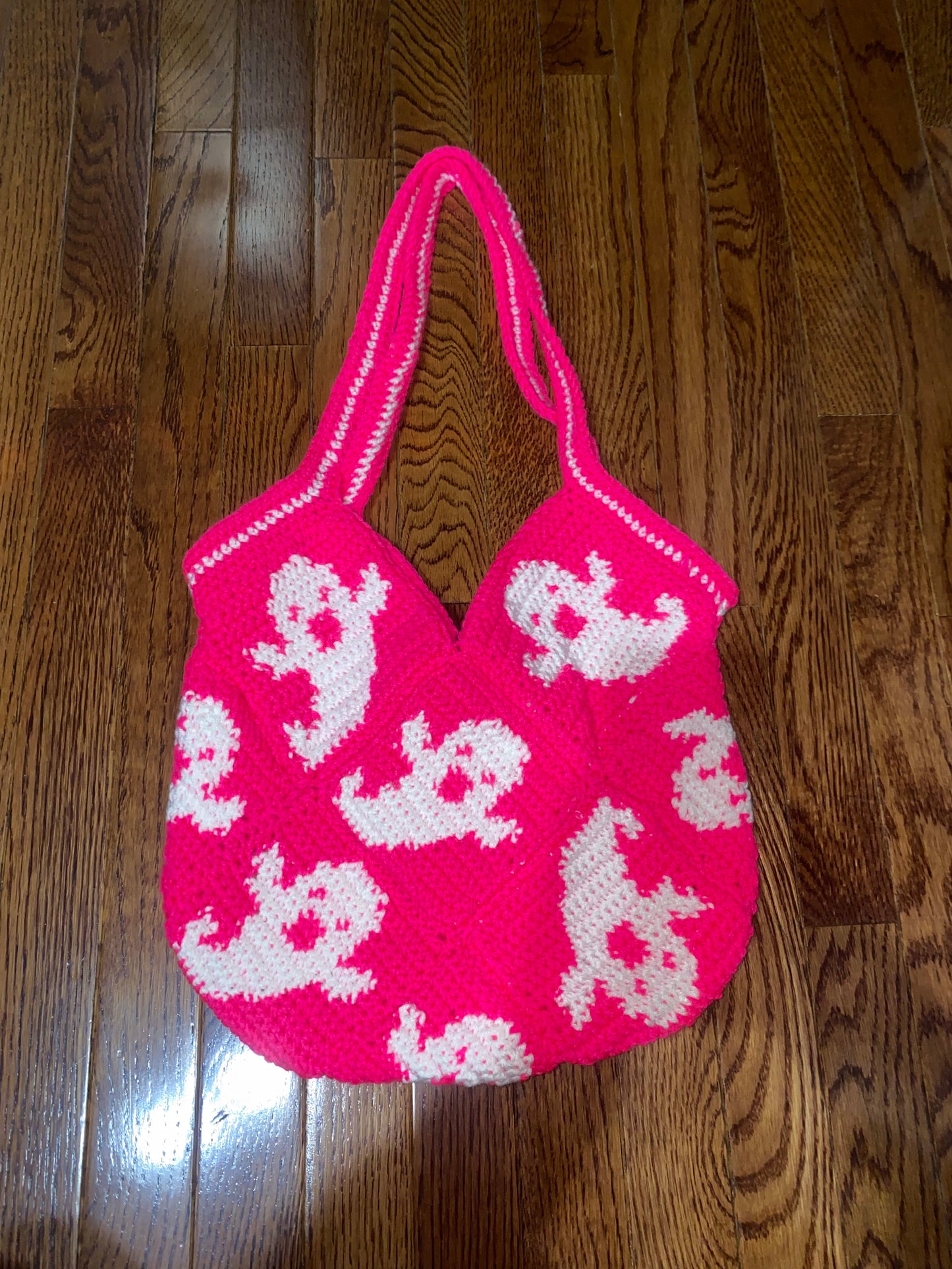 Crochet Ghost Granny Square Tote Bag