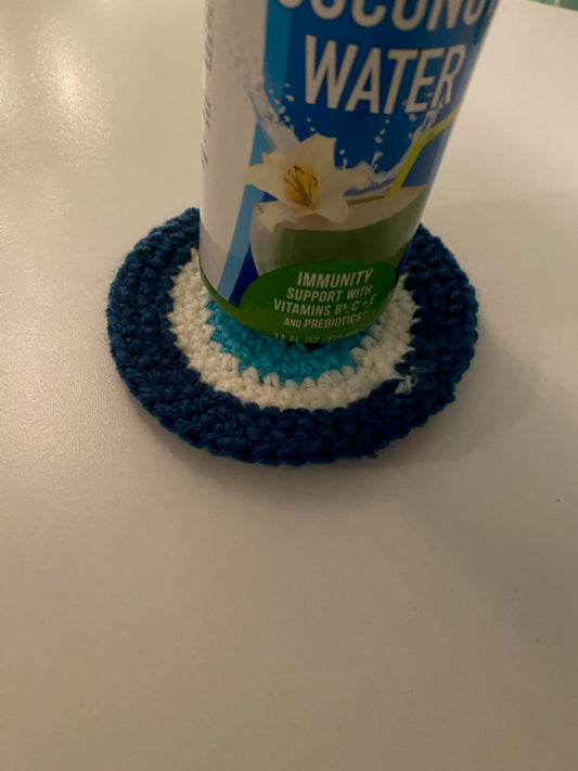 Crochet Evil Eye Coaster