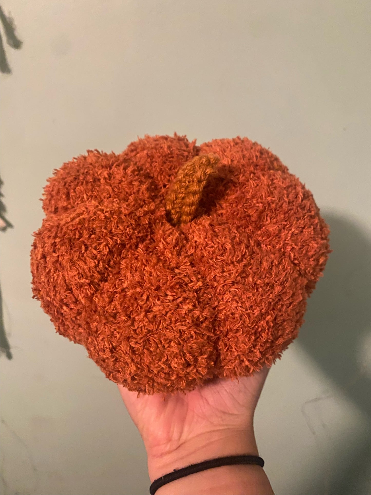 Large Knit Fuzzy Pumpkin