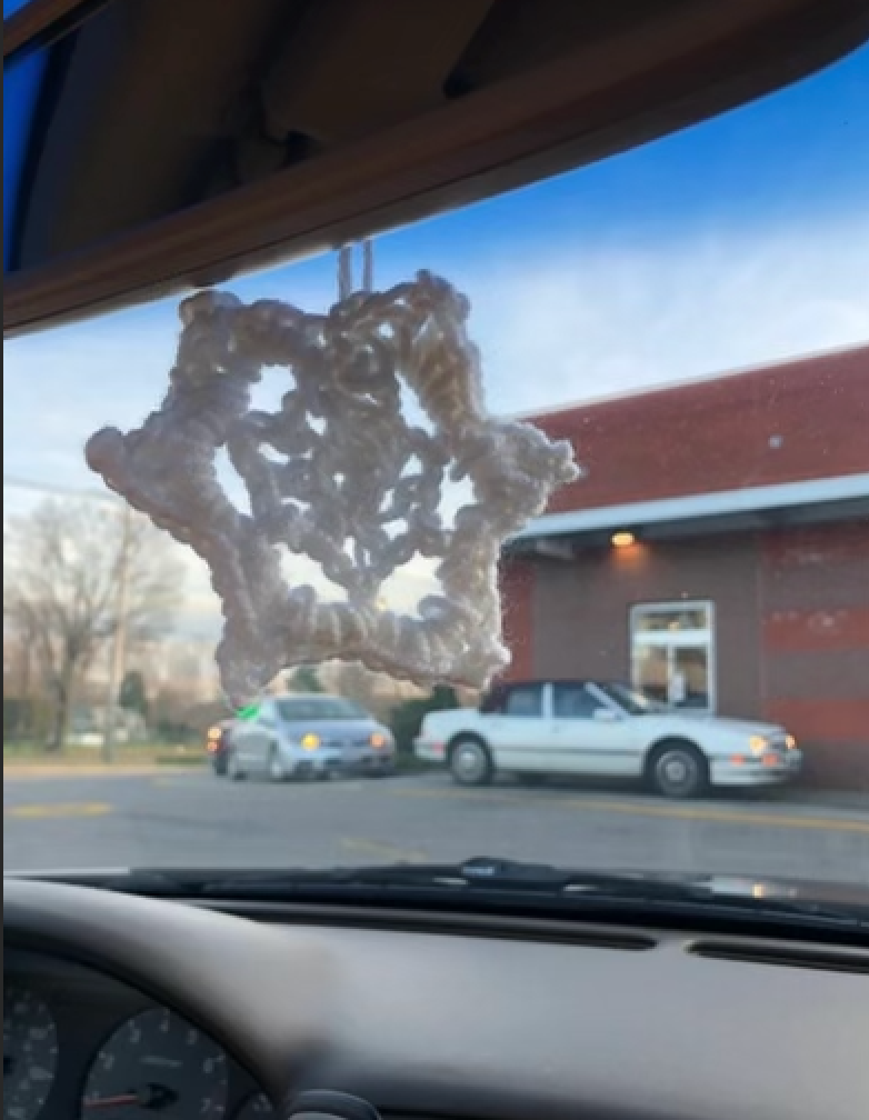 Crochet Car Mirror Snowflake