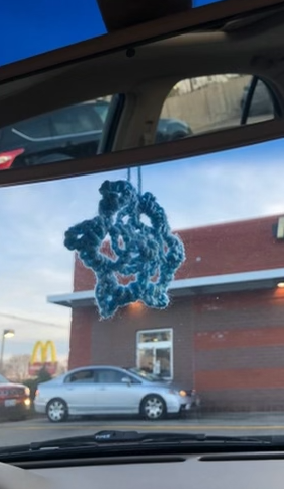 Crochet Car Mirror Snowflake