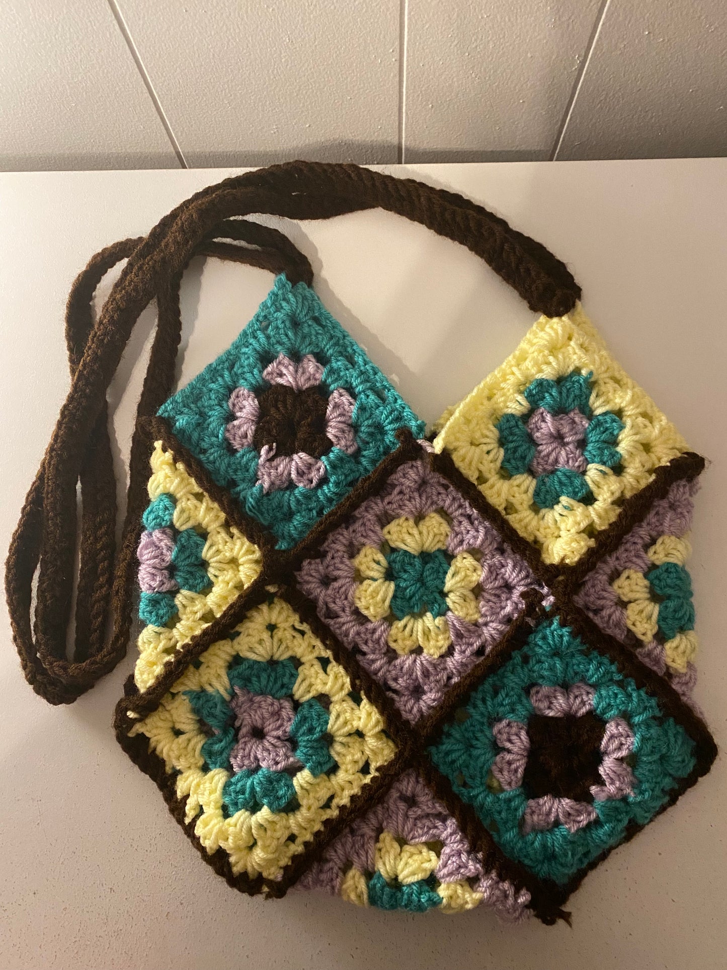 Medium Crochet Granny Square Tote Bag