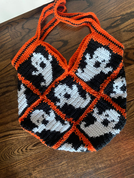 Crochet Ghost Granny Square Tote Bag